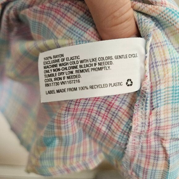 Isabel Maternity Top Tie Front Nursing Plaid Pastels Casual Short Sleeve Spring - Picture 10 of 10